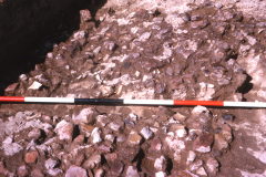 Bardown, feature A/1 – B3/3 cobbled surface August 1964: photo H. Cleere