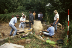 Time Team dig 1998; bloomery smelting: photo J. Hodgkinson