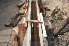 Boring bar undergoing electrolytic de-rusting at The Pheasantry: photo F. Tebbutt