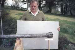 Roger Adams assisting the photographing of the boring bar: photo F. Tebbutt