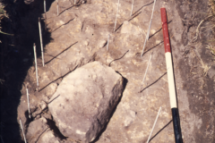 Consolidation hearth rh2 before excavation: photo F. Tebbutt