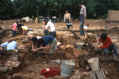 Excavating the bath house: photo A. Meades
