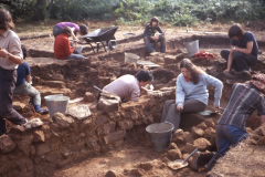 Excavating the bath house: photo A. Meades