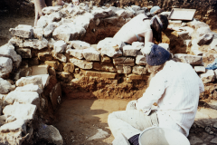 Excavating the cold room (near camera) and cold plunge; photo A. Meades