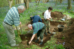 Little Furnace Wood, Apr 2004, Excavating a test trench: photo J. Hodgkinson