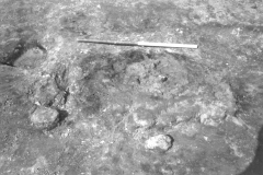 Millbrook Saxon bloomery site, 1980, furnace before excavation: photo F. Tebbutt