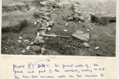 Minepit Wood, Site C, Footingss of the Enclosure Building Porch and description by James Money  (photo courtesy of Tunbridge Wells Museum)