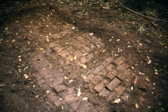 Ancillary building, brick floor 1989: photo R. Barnes