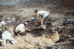 David Crossley excavating the cannon: photo D. Meades