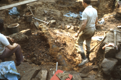 David Crossley excavating the cannon: photo D. Meades