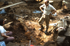 David Crossley excavating the cannon: photo D. Meades