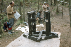 David Crossley recording the details of the casting table: photo D. Meades