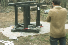 David Crossley photographing the casting table: photo D. Meades