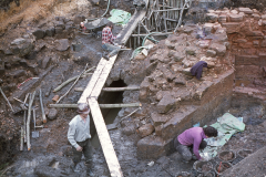 General view of the base of the blowing arch (right) and the wheel pit: photo D. Meades