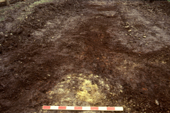 Roffey, possible smithing hearth base during excavation: photo J. Hodgkinson