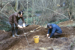 Brian Herbert probing the ground: photo J. Hodgkinson