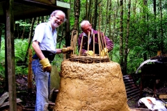 Building the furnace.