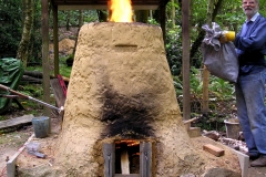 Preheating the furness to 800°C, with charcoal