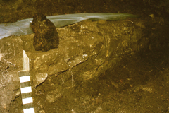 Stone sill facing furnaces during excavation: photo W.Beswick