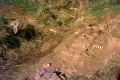 Stone sill during excavation: photo W.Beswick